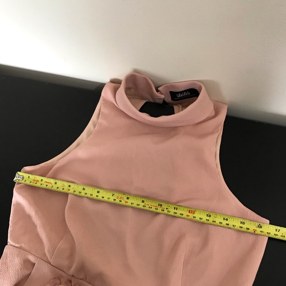 Lulus Blush Pink Fit and Flare Mini Dress | Choker Collar | Open Back - Picture 14 of 16